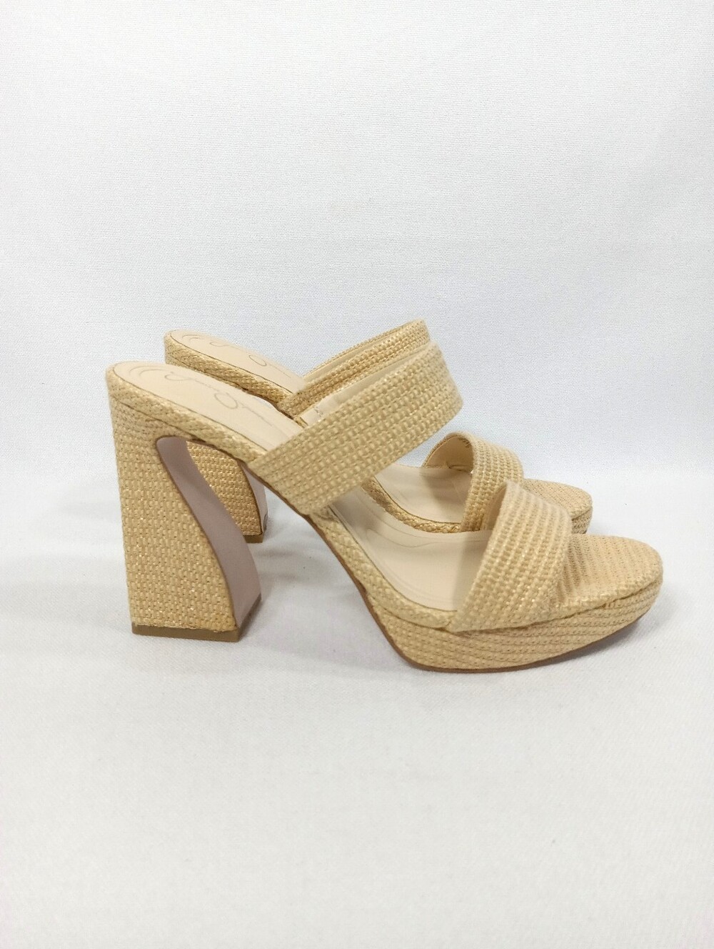 JESSICA SIMPSON Women's Diza  Platform Sandal In Natual Beige Yellow Size 9.5